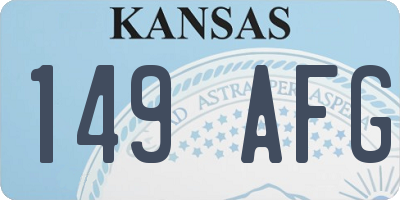 KS license plate 149AFG
