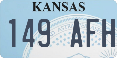 KS license plate 149AFH