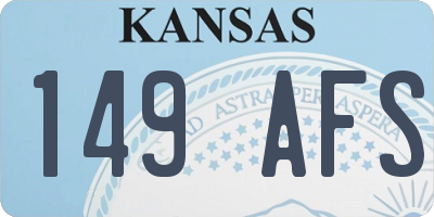 KS license plate 149AFS