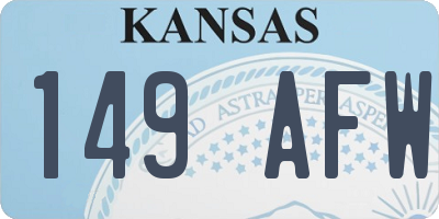 KS license plate 149AFW