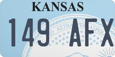 KS license plate 149AFX
