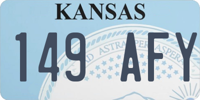 KS license plate 149AFY