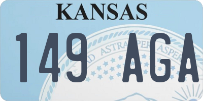 KS license plate 149AGA