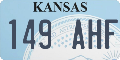 KS license plate 149AHF