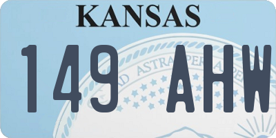 KS license plate 149AHW