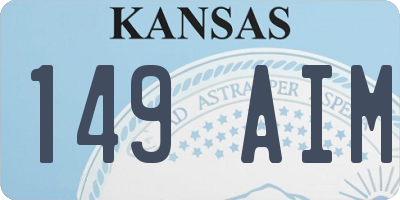 KS license plate 149AIM