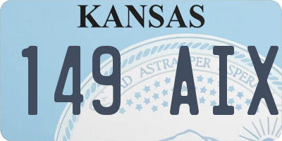 KS license plate 149AIX