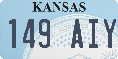 KS license plate 149AIY