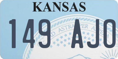 KS license plate 149AJO