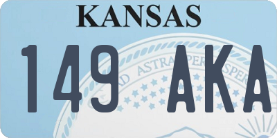 KS license plate 149AKA