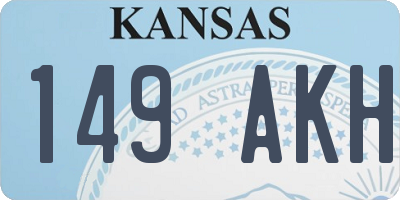 KS license plate 149AKH