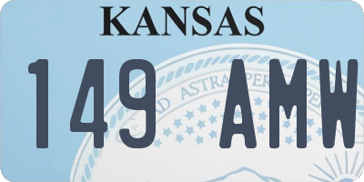 KS license plate 149AMW