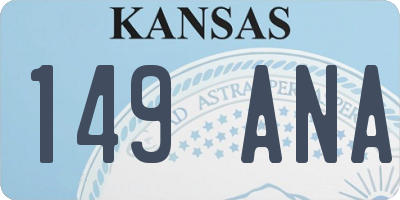 KS license plate 149ANA