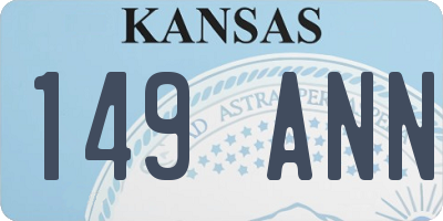 KS license plate 149ANN