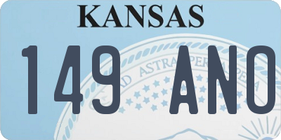 KS license plate 149ANO