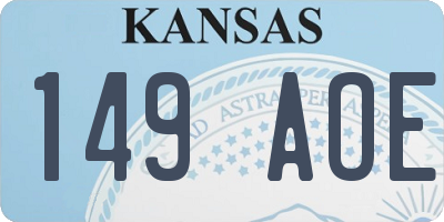 KS license plate 149AOE