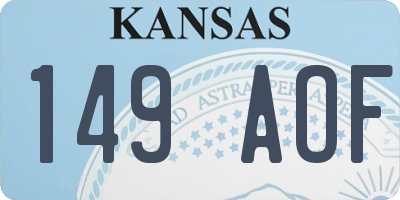 KS license plate 149AOF