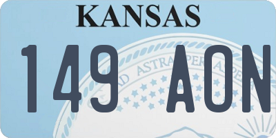 KS license plate 149AON