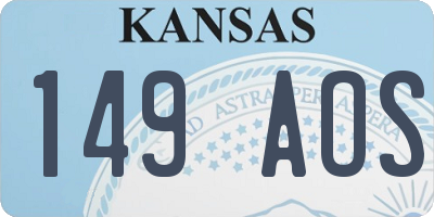 KS license plate 149AOS