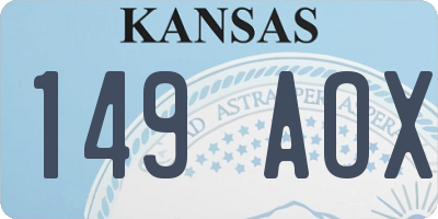 KS license plate 149AOX