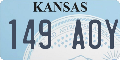 KS license plate 149AOY