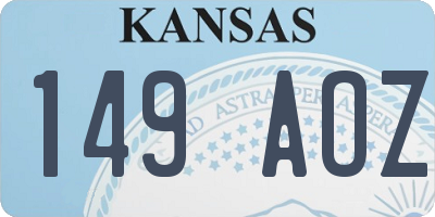 KS license plate 149AOZ