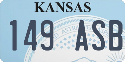 KS license plate 149ASB