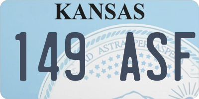 KS license plate 149ASF