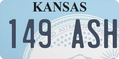 KS license plate 149ASH