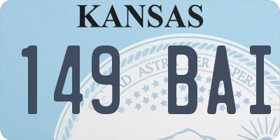 KS license plate 149BAI