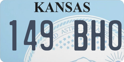 KS license plate 149BHO