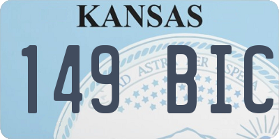 KS license plate 149BIC