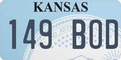 KS license plate 149BOD