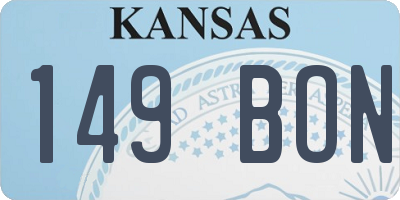 KS license plate 149BON