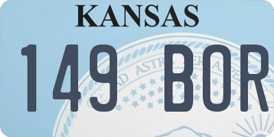 KS license plate 149BOR