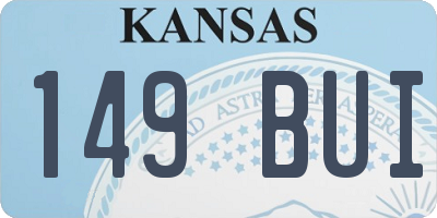 KS license plate 149BUI