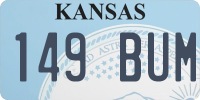 KS license plate 149BUM