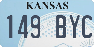 KS license plate 149BYC