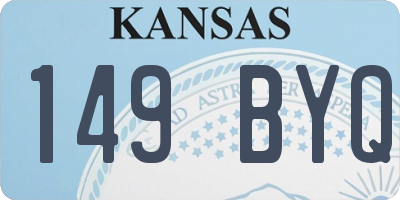 KS license plate 149BYQ