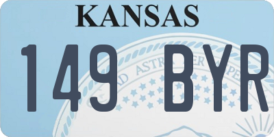 KS license plate 149BYR