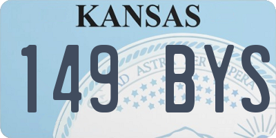 KS license plate 149BYS