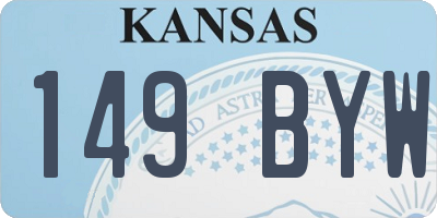 KS license plate 149BYW
