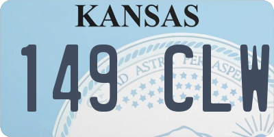 KS license plate 149CLW