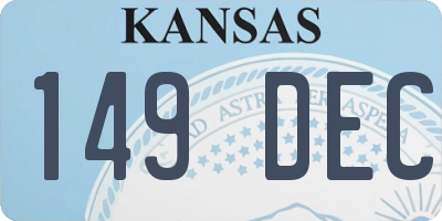 KS license plate 149DEC