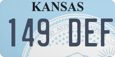 KS license plate 149DEF