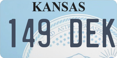 KS license plate 149DEK