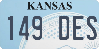 KS license plate 149DES