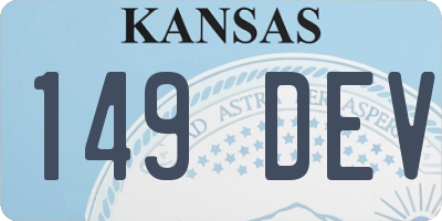 KS license plate 149DEV