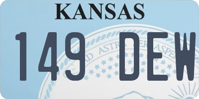 KS license plate 149DEW
