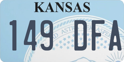 KS license plate 149DFA